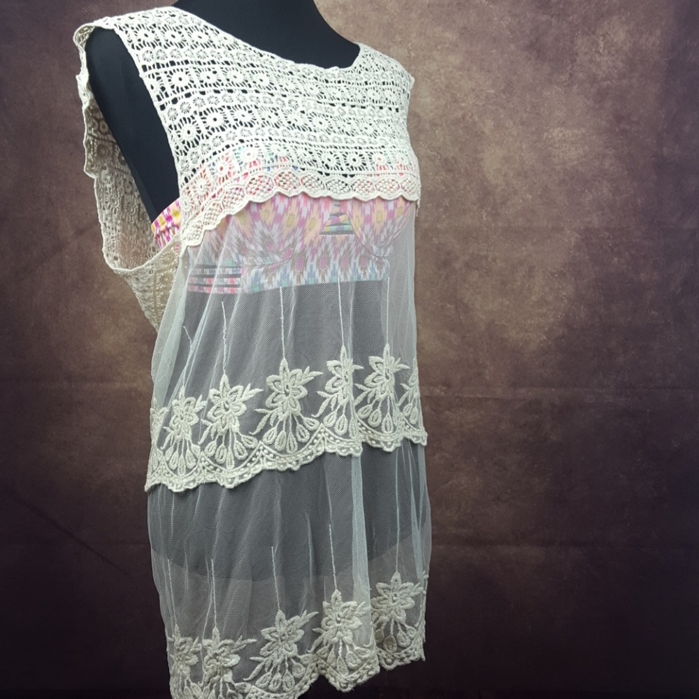 NWT Ivory Lace Swim Cover-up - S/M